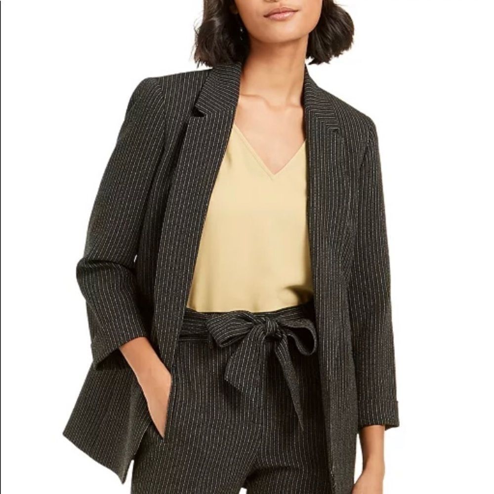 Bar III Pinstripe Open-Front Blazer women’s size XL